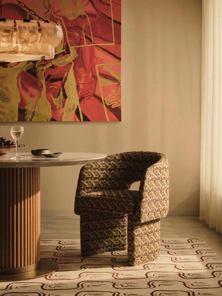 Soho Home Morrell Dining Chair, Fulton Jacquard, Sage, Uk 