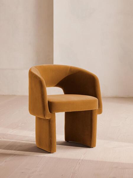  Soho Home Morrell Dining Chair, Velvet, Mustard 