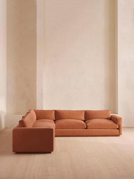  Soho Home Mossley Corner Sofa, Velvet, Antique Rose 