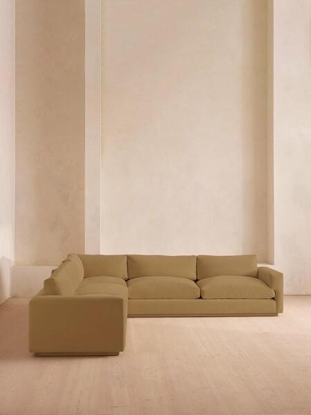  Soho Home Mossley Corner Sofa, Velvet, Camel 