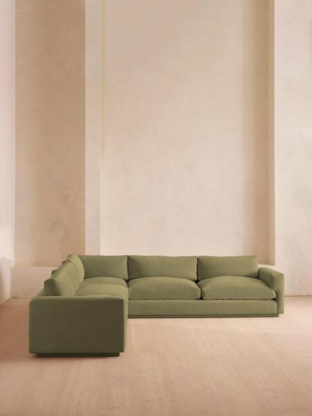  Soho Home Mossley Corner Sofa, Velvet Lichen 