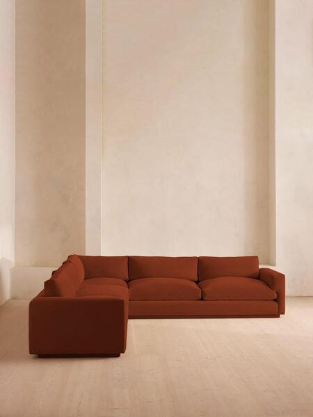  Soho Home Mossley Corner Sofa, Velvet Rust 