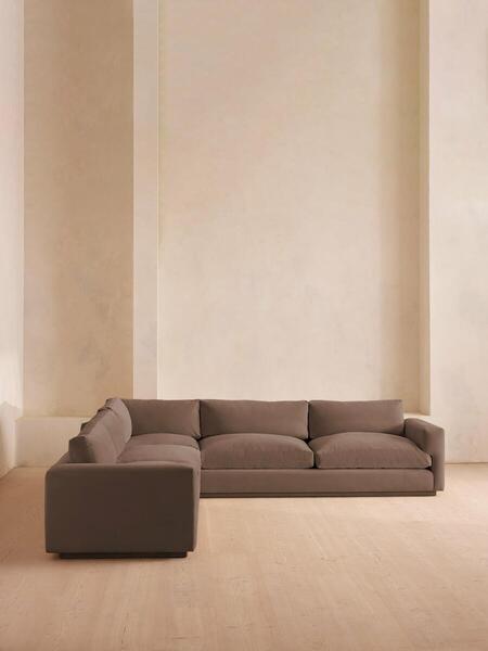  Soho Home Mossley Corner Sofa, Velvet, Taupe 