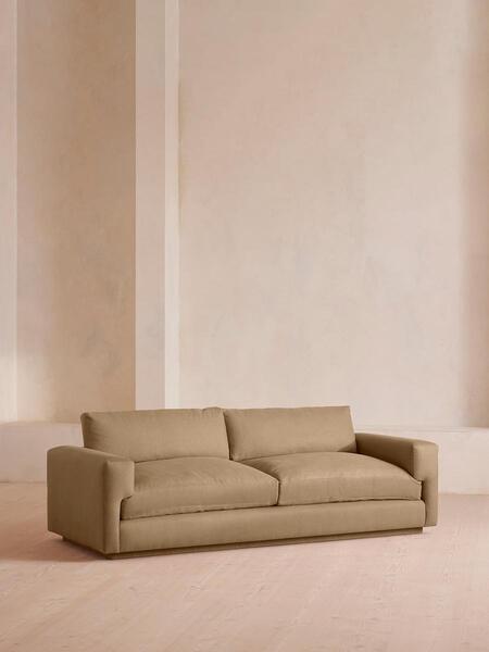  Soho Home Mossley Three Seater Sofa, Linen, Wheat 
