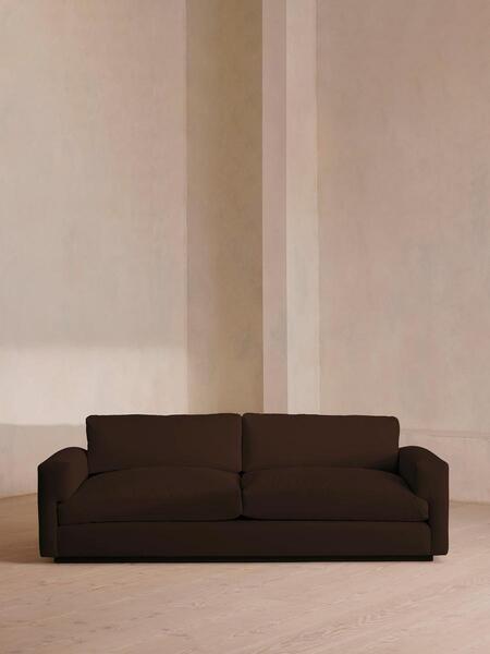  Soho Home Mossley Three Seater Sofa, Velvet, Chocolate Brown 