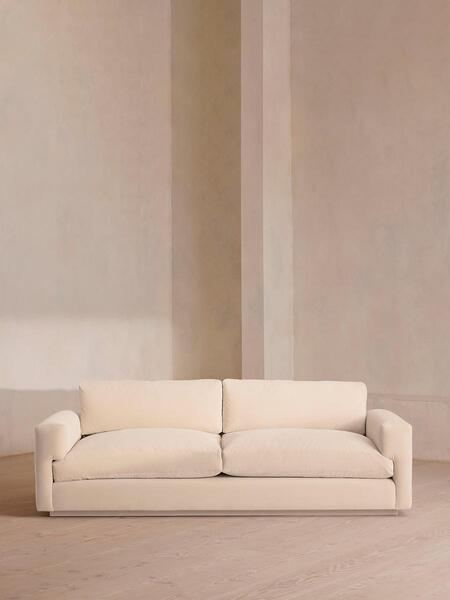  Soho Home Mossley Three Seater Sofa, Velvet, Porcelain 