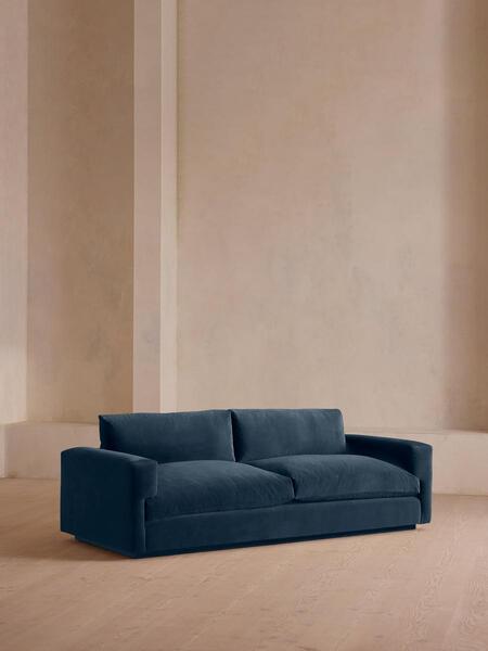  Soho Home Mossley Three Seater Sofa, Velvet, Royal Blue 
