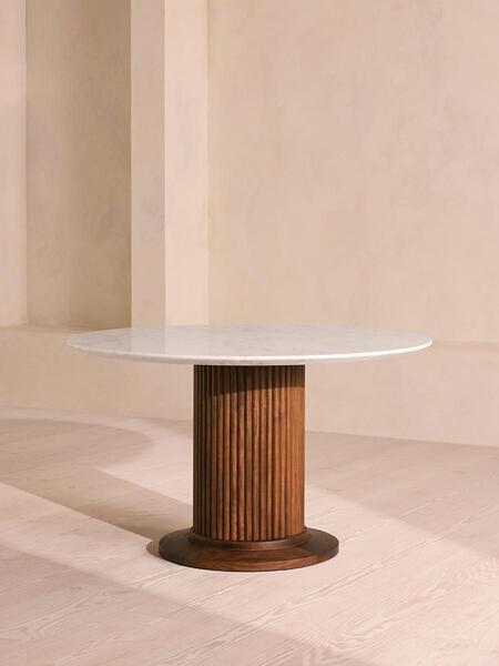  Soho Home Murcell Outdoor Round Dining Table, Carrara 