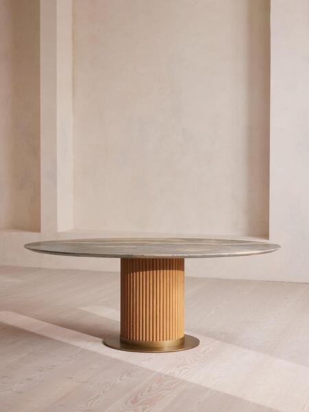  Soho Home Murcell Oval Dining Table, Blue Quartzite 