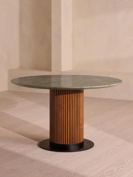  Soho Home Murcell Round Dining Table, Brazilian Green Marble 