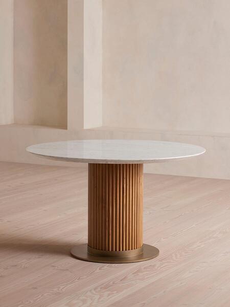  Soho Home Murcell Round Dining Table, Carrara Marble 