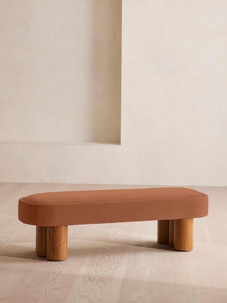  Soho Home Nieve Bench, Velvet, Antique Rose 