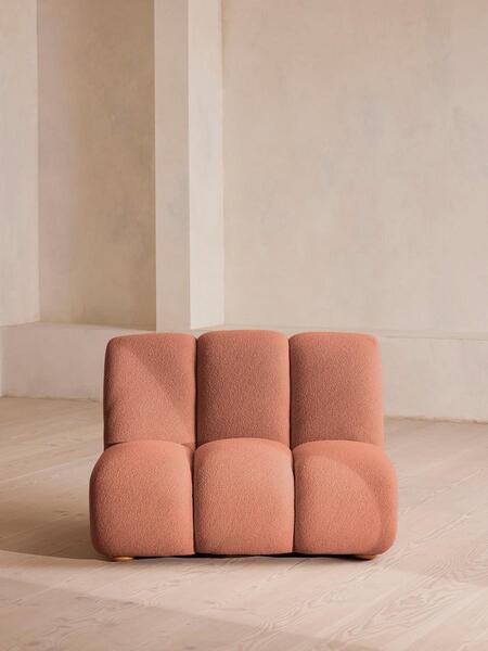  Soho Home Noelle Modular Armchair, Textured Wool Boucle, Coral, Uk 