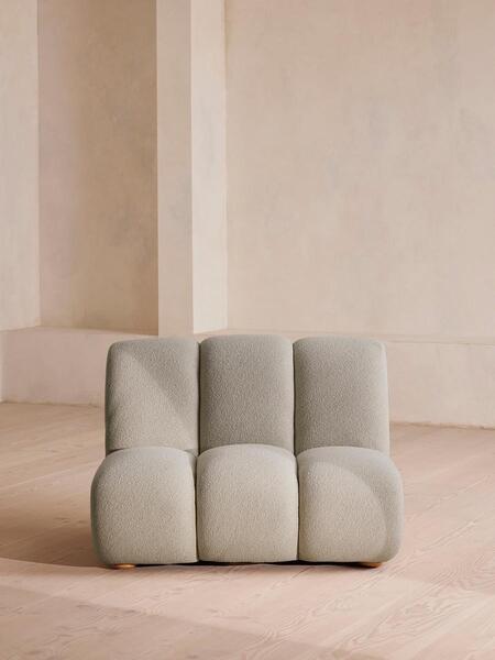  Soho Home Noelle Modular Armchair, Textured Wool Boucle, Pistachio, Uk 