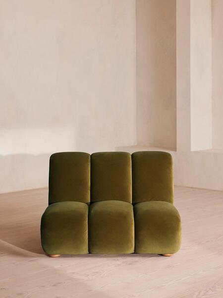  Soho Home Noelle Modular Armchair, Velvet Olive, Uk 