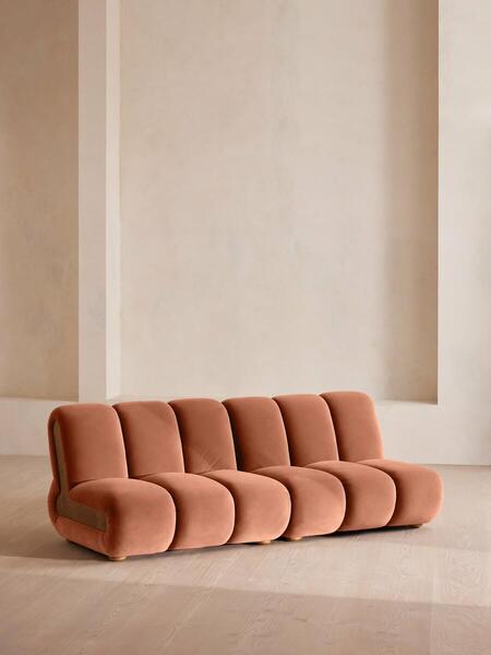  Soho Home Noelle Modular Sofa, Four Seater, Velvet, Antique Rose 