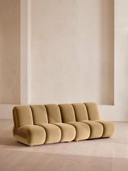  Soho Home Noelle Modular Sofa, Four Seater, Velvet, Camel 