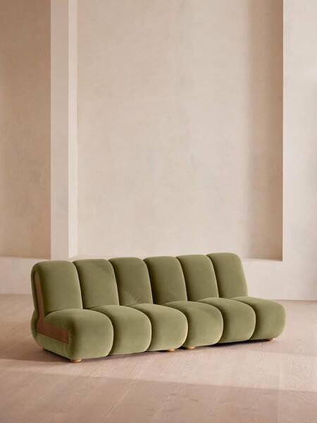  Soho Home Noelle Modular Sofa, Four Seater, Velvet, Lichen 