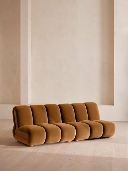  Soho Home Noelle Modular Sofa, Four Seater, Velvet, Mustard 