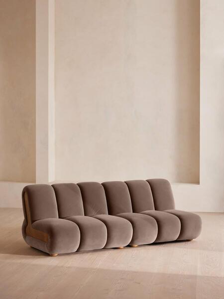  Soho Home Noelle Modular Sofa, Four Seater, Velvet, Taupe 