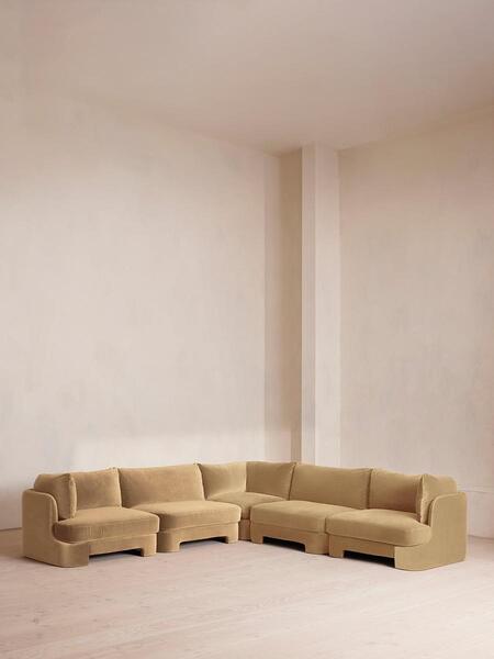  Soho Home Odell Deeper Sit Modular Sofa, Corner Sofa, Velvet Camel Uk 