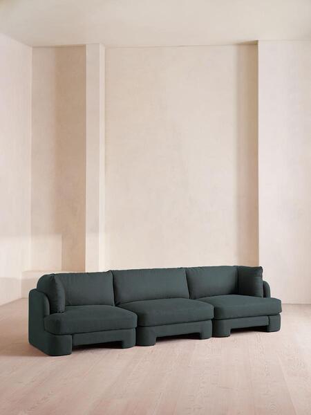  Soho Home Odell Deeper Sit Modular Sofa, Four Seater, Linen, Prussian Blue 