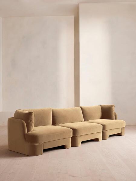  Soho Home Odell Deeper Sit Modular Sofa, Four Seater, Velvet Camel Uk 