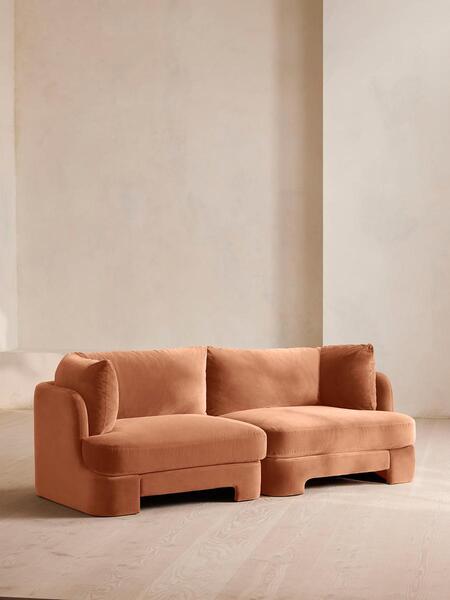  Soho Home Odell Deeper Sit Modular Sofa, Three Seater, Velvet Antique Rose Uk 