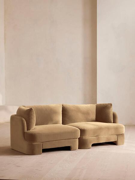  Soho Home Odell Deeper Sit Modular Sofa, Three Seater, Velvet Camel Uk 