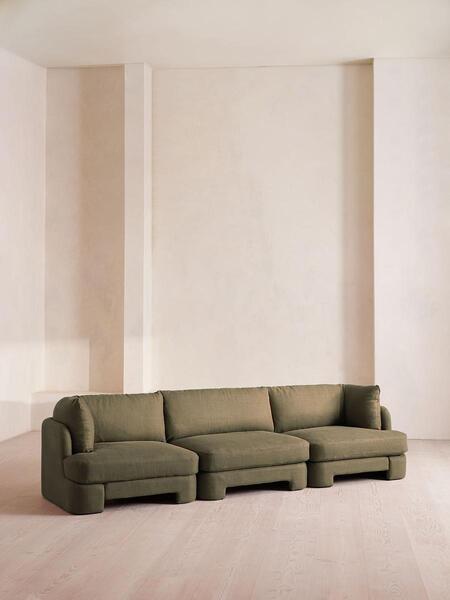  Soho Home Odell Modular Sofa, Four Seater, Linen, Sage 
