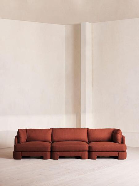  Soho Home Odell Modular Sofa, Four Seater, Linen, Sienna 