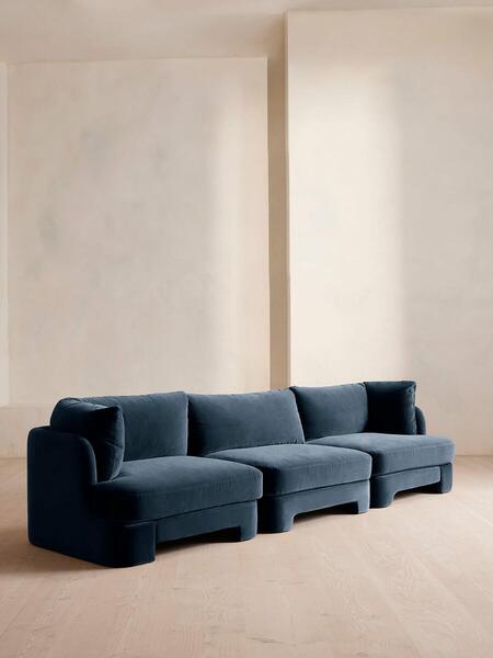  Soho Home Odell Modular Sofa, Four Seater, Velvet, Royal Blue 