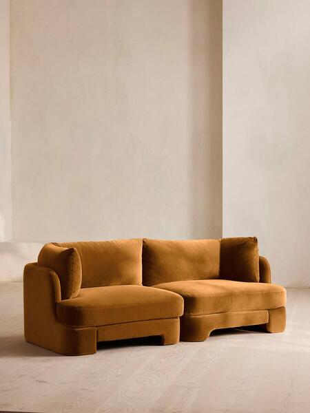  Soho Home Odell Modular Sofa, Three Seater, Velvet, Mustard 