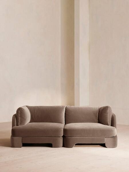  Soho Home Odell Modular Sofa, Three Seater, Velvet, Taupe 