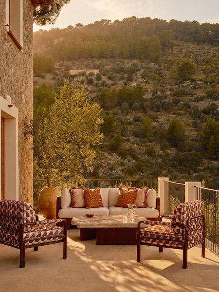  Soho Home Odell Outdoor Three Seater Sofa, Off White, Uk 