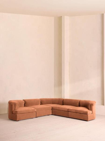  Soho Home Oona Modular Sofa, Corner Sofa, Velvet Antique Rose Uk 