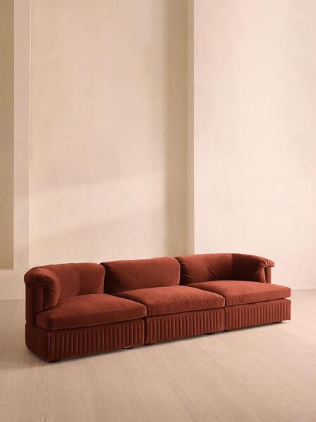  Soho Home Oona Modular Sofa, Four Seater, Velvet Rust Uk 