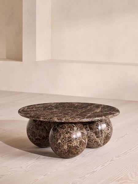  Soho Home Oxley Coffee Table, Dark Emperador Marble 