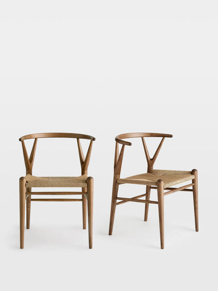 Soho Home Pair Of Sitwell Dining Chairs Walnut 