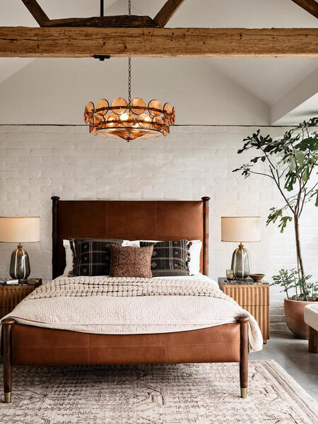  Soho Home Paolo Bed, Sycamore Leather, King 