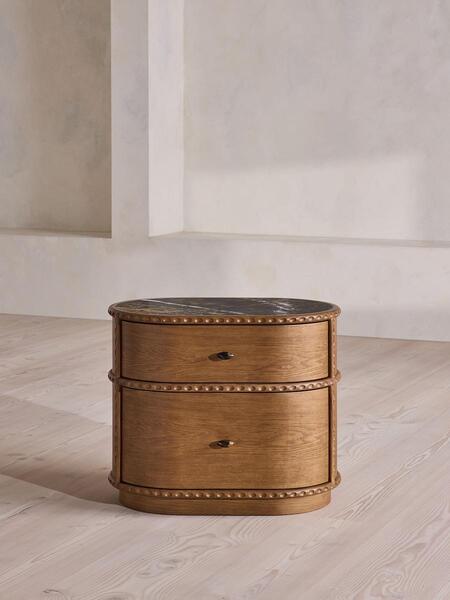  Soho Home Pietro Bedside Table, Large, Michelangelo Marble 
