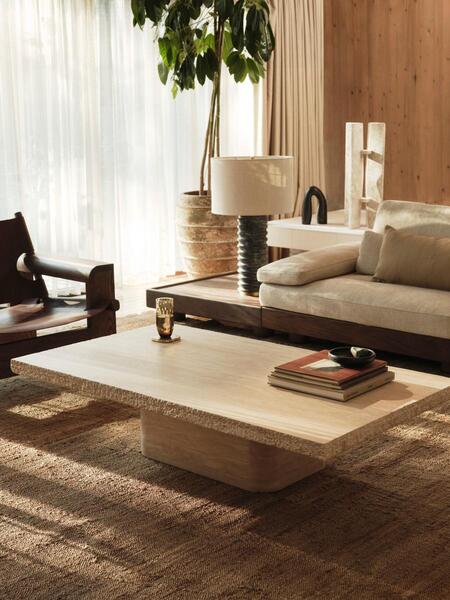  Soho Home Ramsey Coffee Table, Travertine 