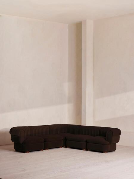  Soho Home Rava Modular Sofa, Corner Sofa, Velvet, Chocolate 