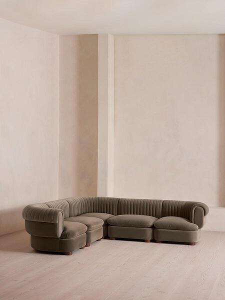  Soho Home Rava Modular Sofa, Corner Sofa, Velvet, Taupe 