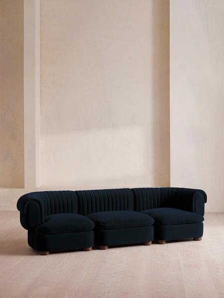  Soho Home Rava Modular Sofa, Four Seater, Velvet, Royal Blue 