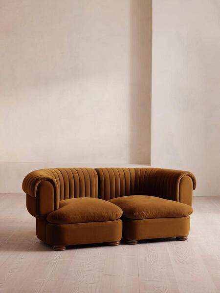  Soho Home Rava Modular Sofa, Three Seater, Velvet, Mustard 