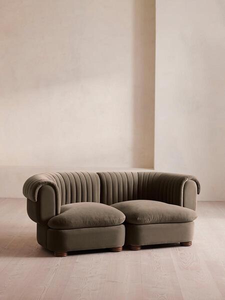  Soho Home Rava Modular Sofa, Three Seater, Velvet, Taupe 