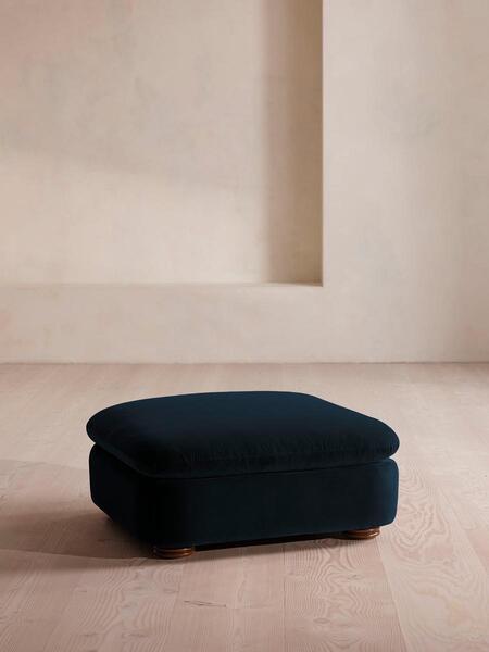  Soho Home Rava Ottoman, Velvet, Royal Blue 