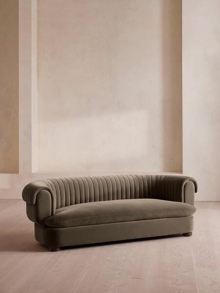  Soho Home Rava Three Seater Sofa, Velvet, Taupe 