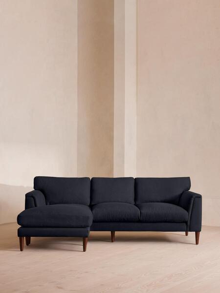  Soho Home Reya Chaise End Sofa, Linen, Indigo 